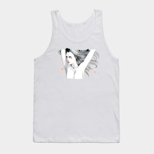 Beautiful Blowing Hair Woman Tank Top